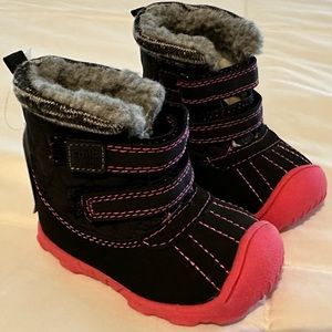 Child of Mine by Carters black and pink toddler size 3 boots